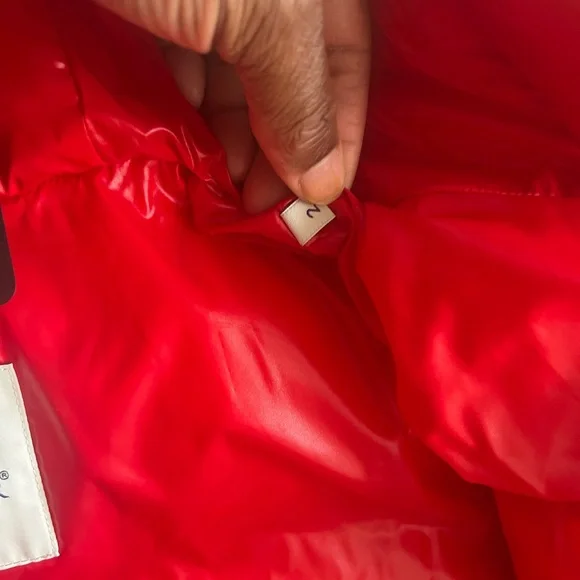 MONCLER MAYA HOODED SHORT DOWN JACKET Red Size 2 = Small - Picture 7 of 10